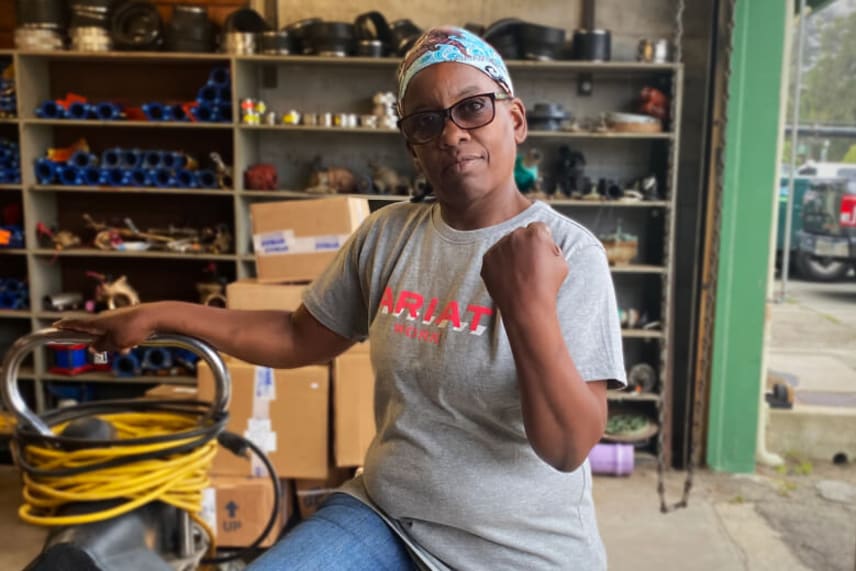 woman working in the trades