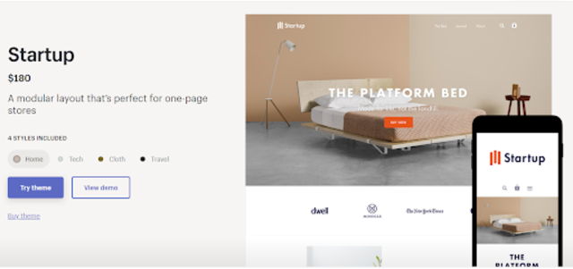 Shopify Startup theme example image