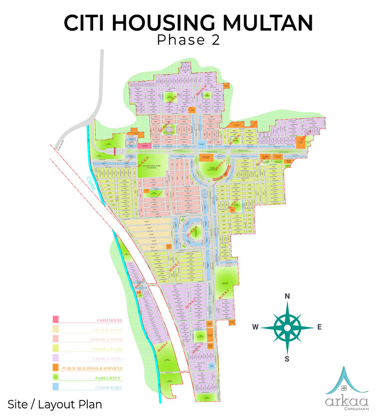 citi housing multan phase 2 map