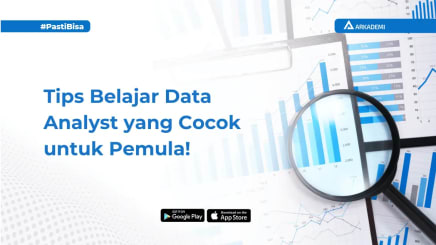 Ilustrasi Data Analyst bekerja dengan grafik dan data di komputer