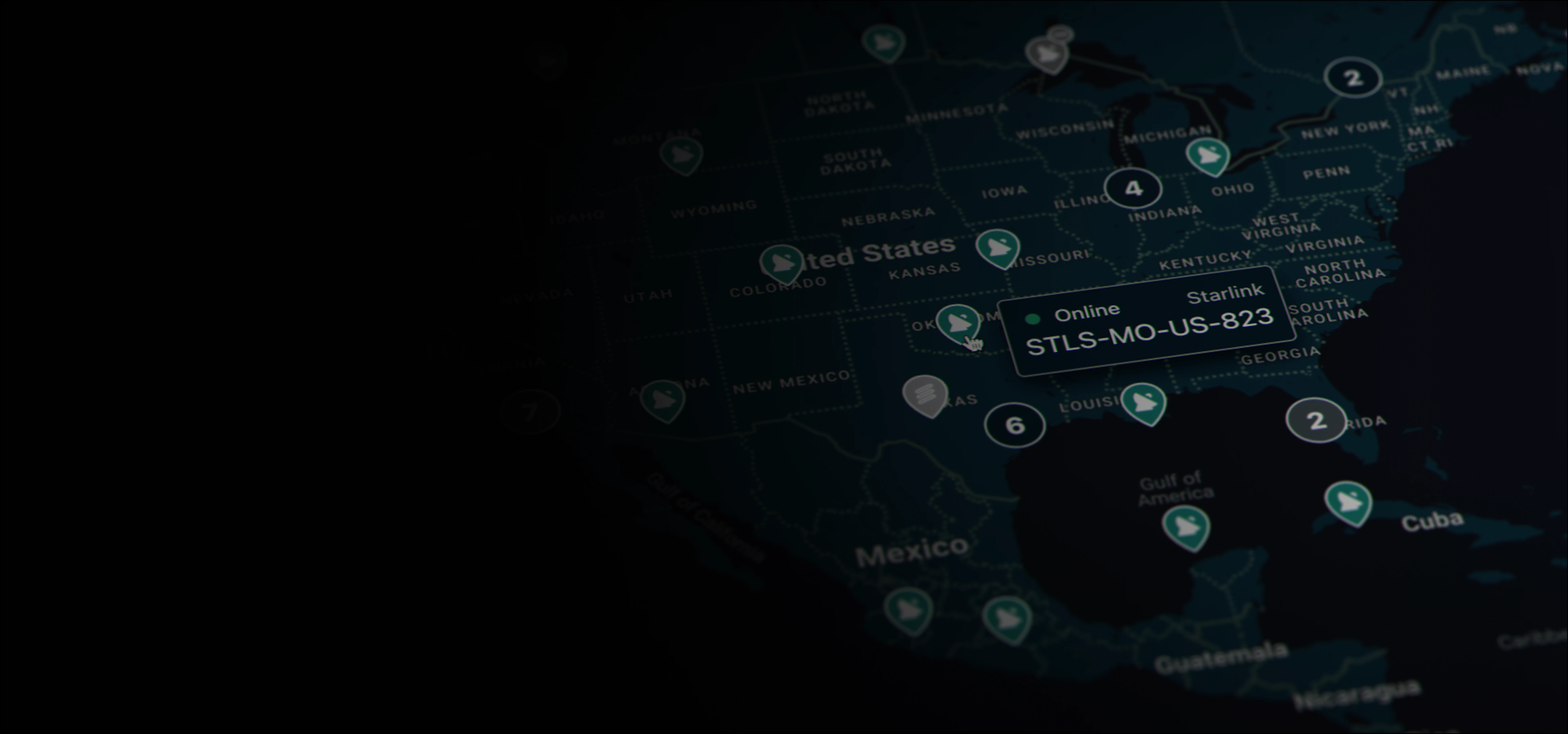 Map showing Starlink-connected assets across state and local agencies for resilient field connectivity.