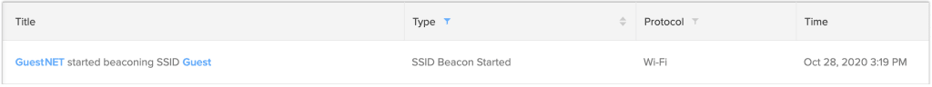 ASQ guest network beacon query result