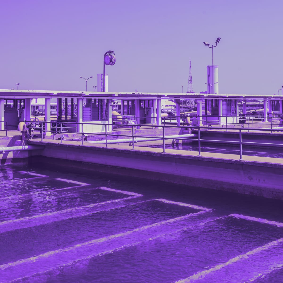 sand filtration tank at water treatment plant