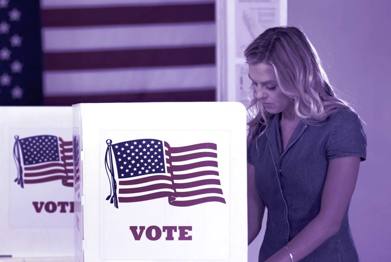 woman casting a vote