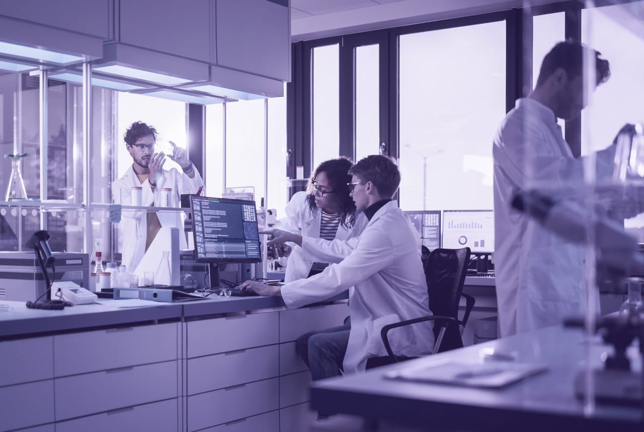 researchers working in a medical lab