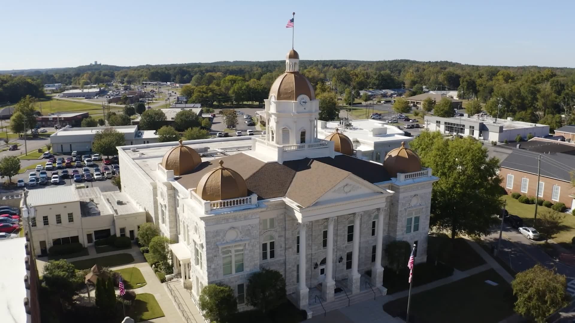 Shelby County, Alabama aerial view of courthouse
