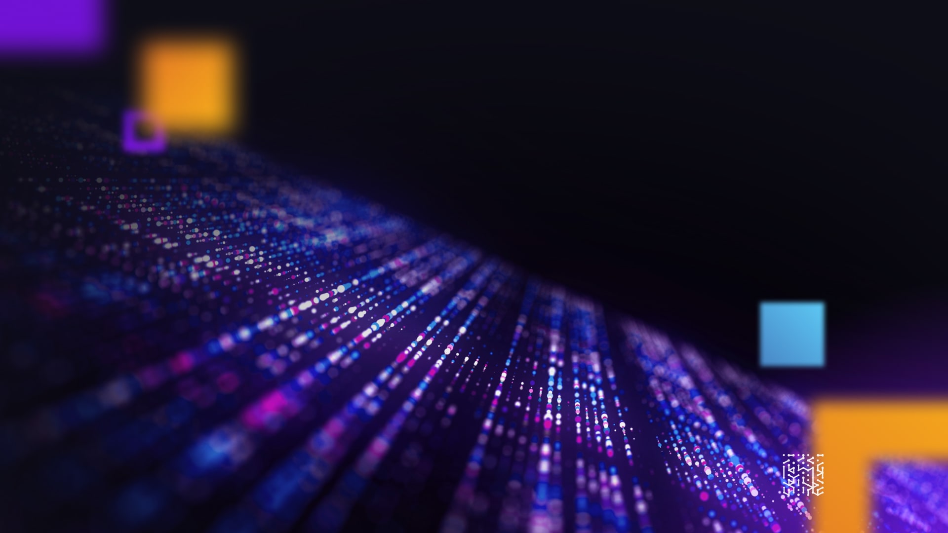 rows of linear glowing dots