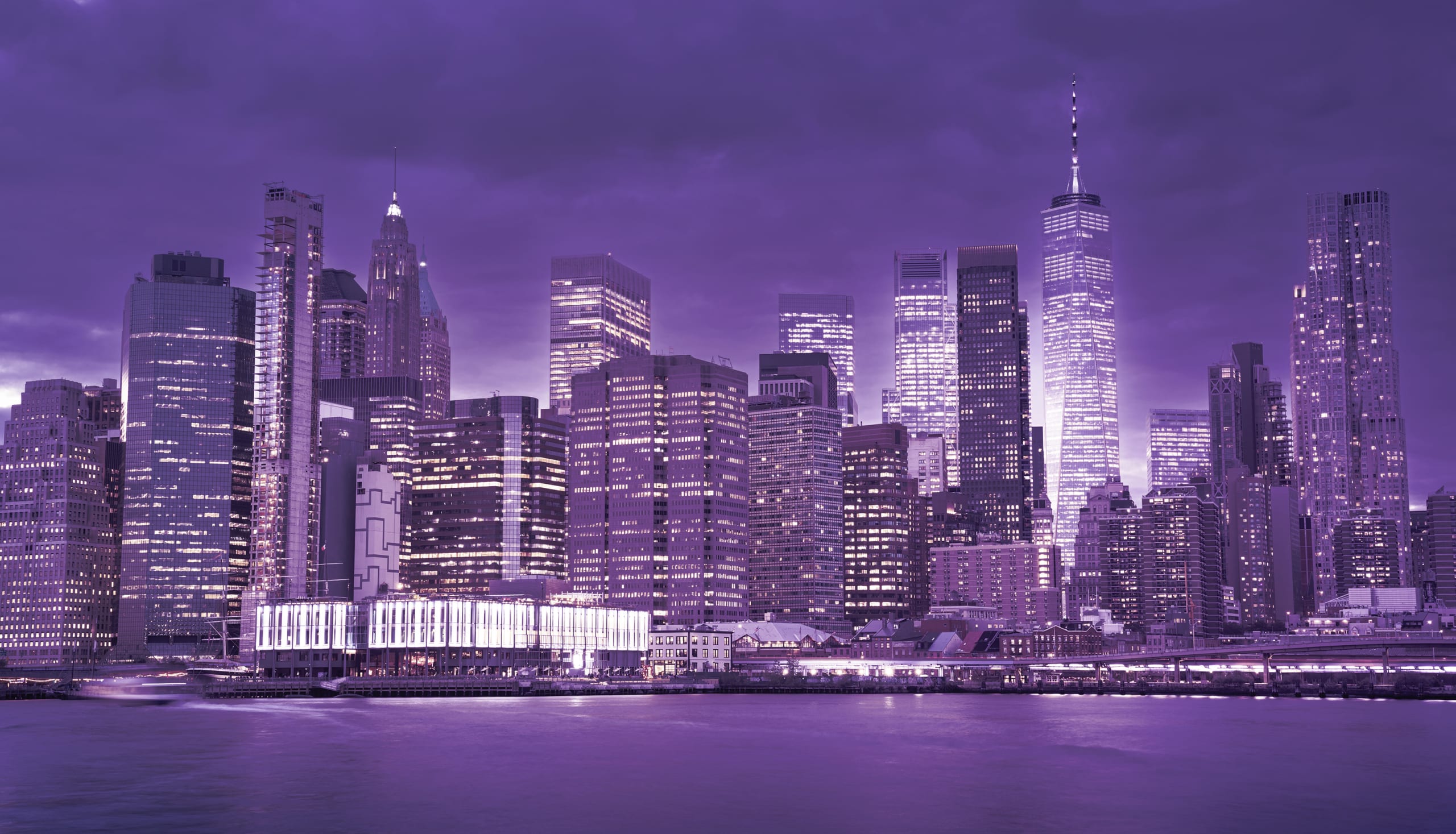 New York city skyline at night