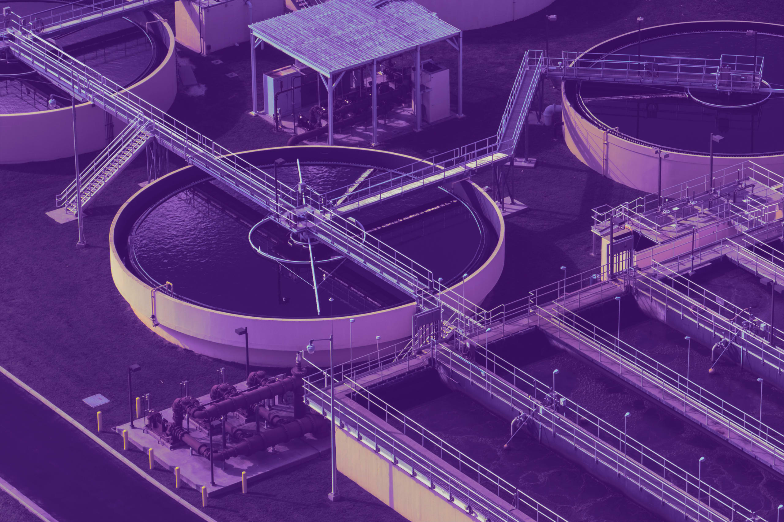 modern water cleaning facility at urban wastewater treatment plant