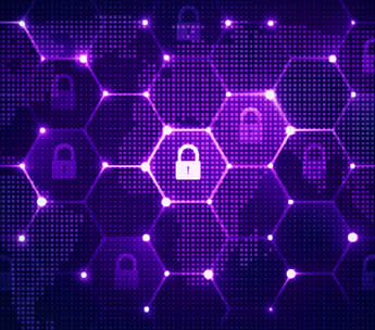 Global network security locks over world map