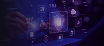 user tapping security screen icon on laptop overlay