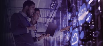 IT specialists collaborate in a data center