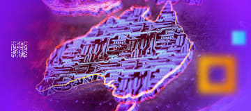 3D Illustration rendering of Australia global business network
