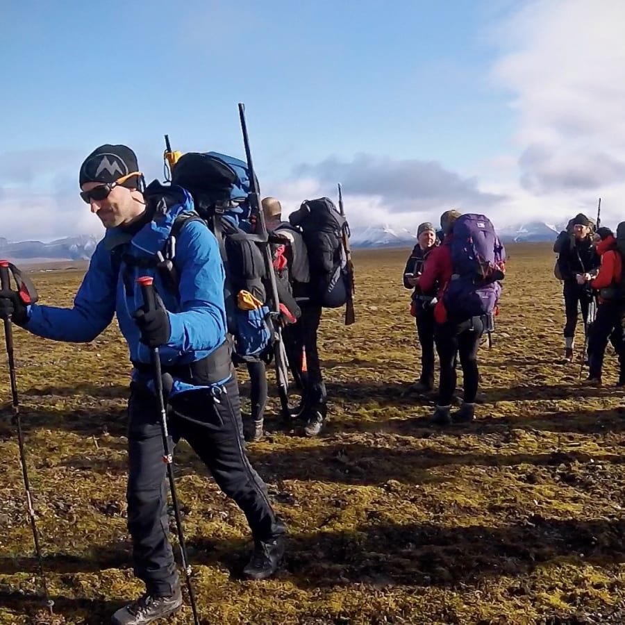 Svalbard search and rescue expedition field scene