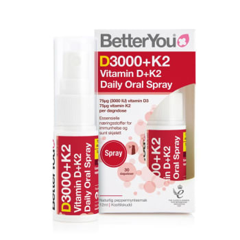 BetterYou D3000+K2 Vitamin D+K2 Oral Spray 12ml