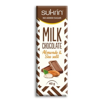 Sukrin Melkesjokolade Mandler og Havsalt 40g