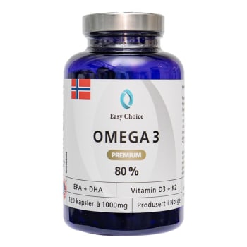 Omega-3 Premium 80% 1000mg med K2 120 kapsler