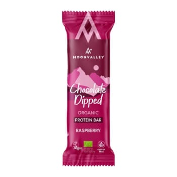 MoonValley Proteinbar sjokolade & Bringebær 50 g