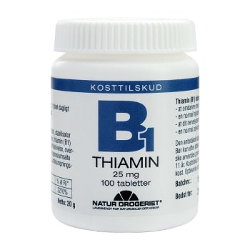 Vitamin B1 (Tiamin) 25mg, 100 Tabletter