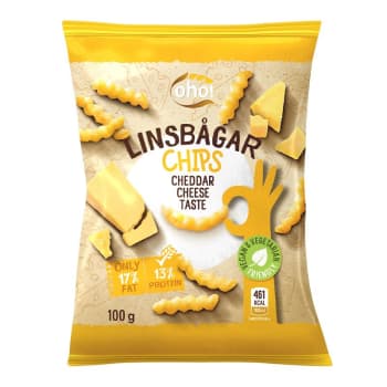 OHO! Linsbågar Chips Cheddar cheese 100g