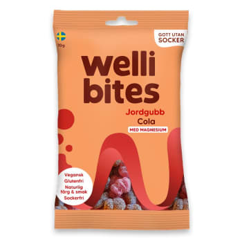 Wellibites Jordbær & cola 70g