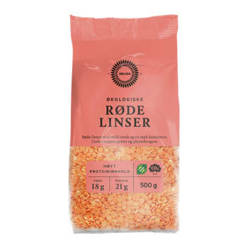 Helios røde linser økologisk 500g