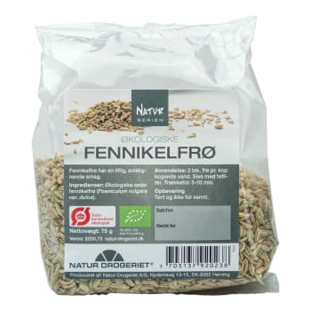 Fennikelfrø, hel (Foeniculum vulgare) ØKOLOGISK 75g