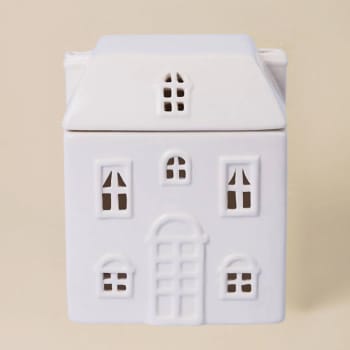 Voksbrenner hus keramisk hvit