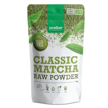 Purasana Classic Matcha raw økologisk 75g pulver