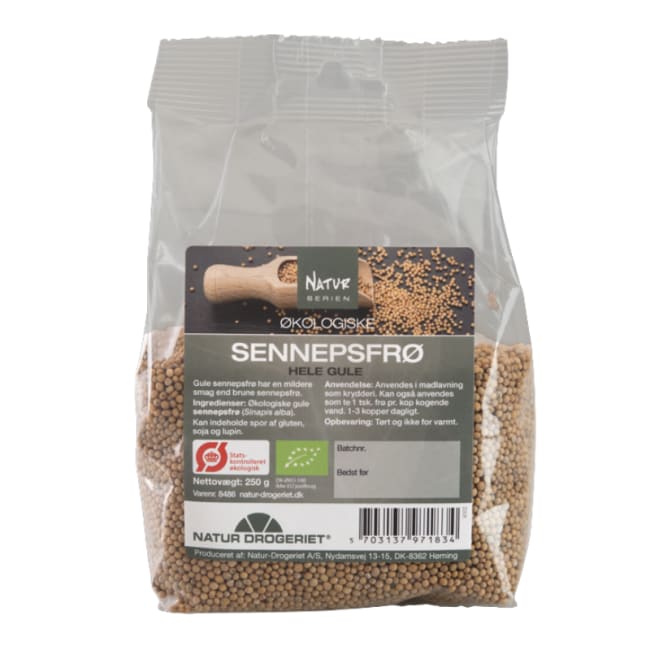 Sennepsfrø økologisk, Gul mostadosfrø (sinapsis alba) 250g