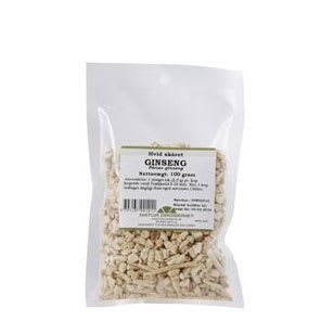 Ginseng - hvit skåret (Panax ginseng) 100g Rot