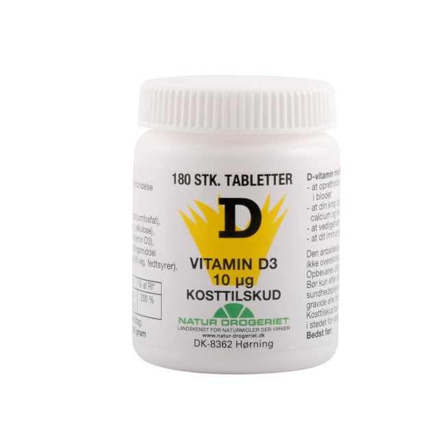 Vitamin D3, 10mcg 180 Tabletter