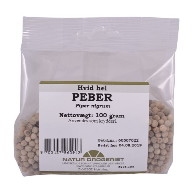 Hel hvit pepper 100g