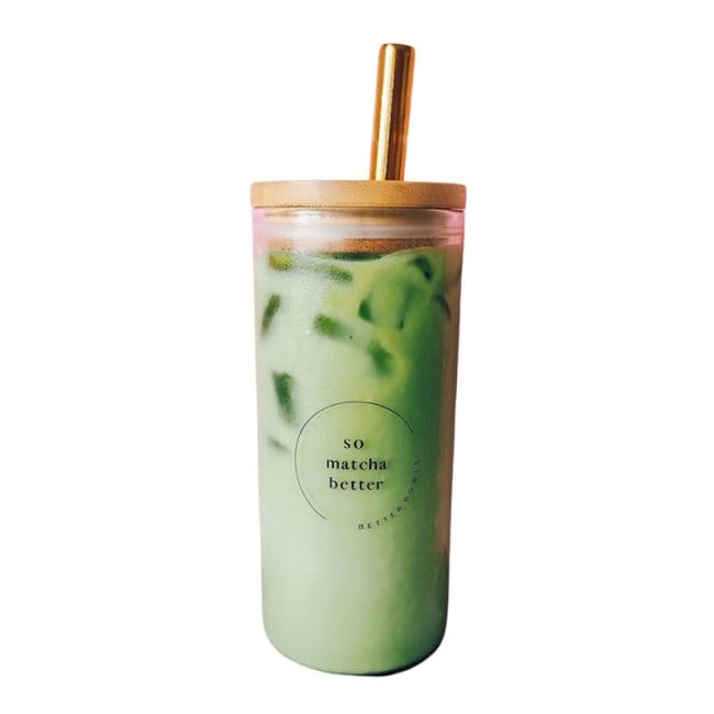 Smoothieflaske So Matcha Better gullsugerør