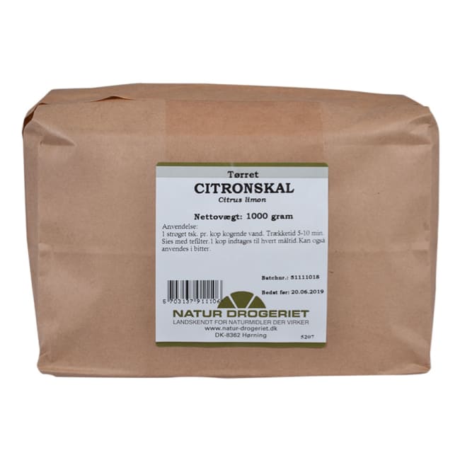 Citronskal - sitronskall (citrus Limon) 1000g tørket