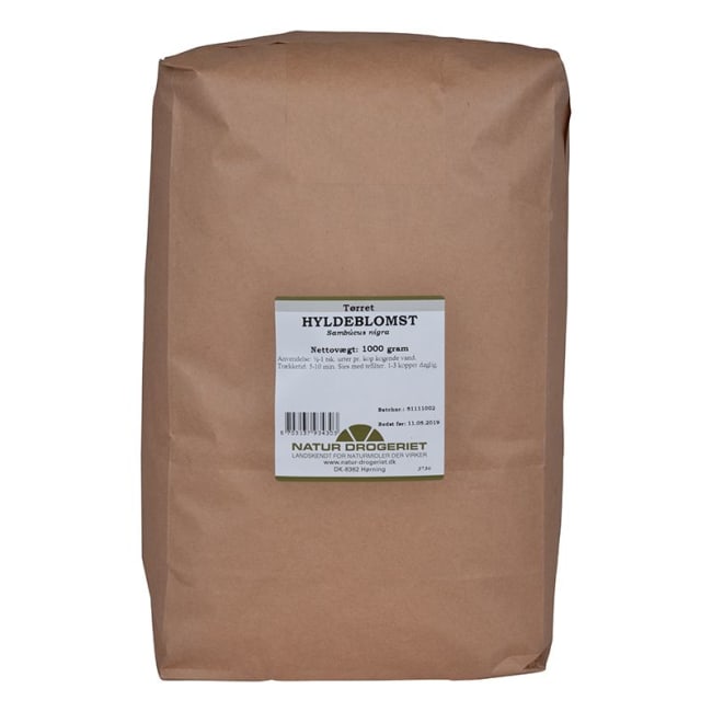 Hylleblomst /Sambucus nigra (Svarthyll) 1000g tørket