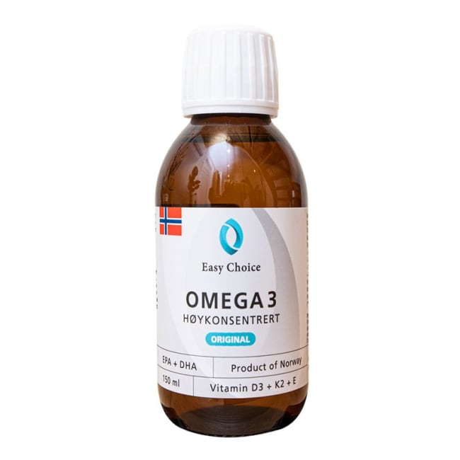Omega-3 høykons. Flytende D3+K2+E 150 ml.