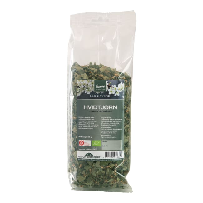Hagtorn (Crataegus) - Hvidtjørn Økologisk, blad med blomst, 100g Tørket urt