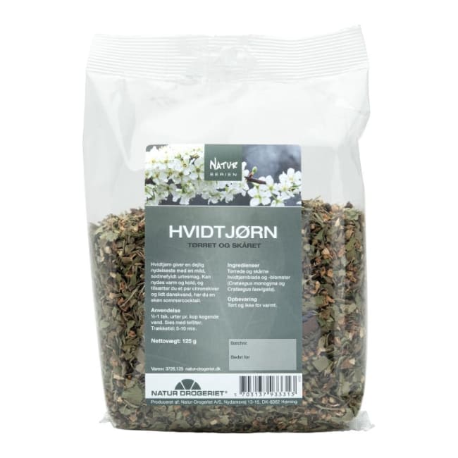 Hagtorn, Hvidtjørn, blader med blomst. Crataegus Oxycanta 125g