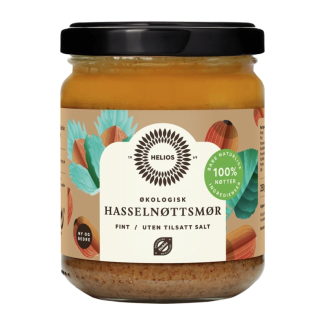 Helios Hasselnøttsmør naturell øko 250g