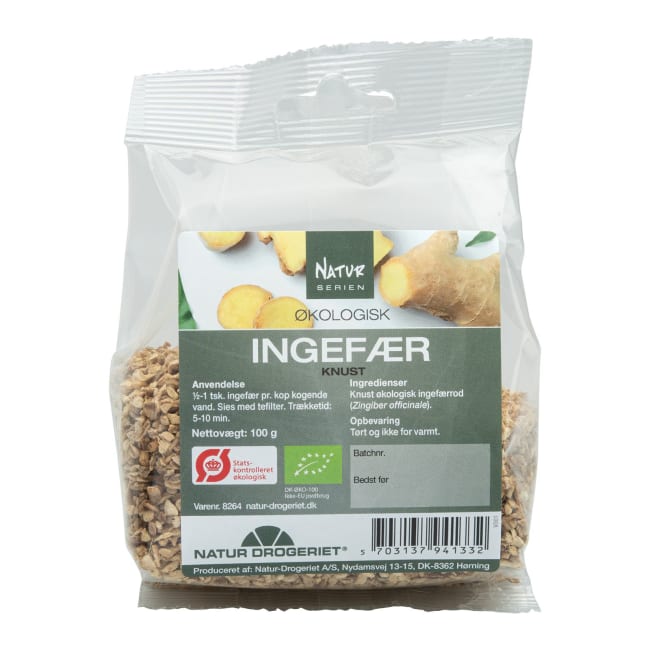 Ingefær (Zingiber off) knust ØKOLOGISK 100g Urt