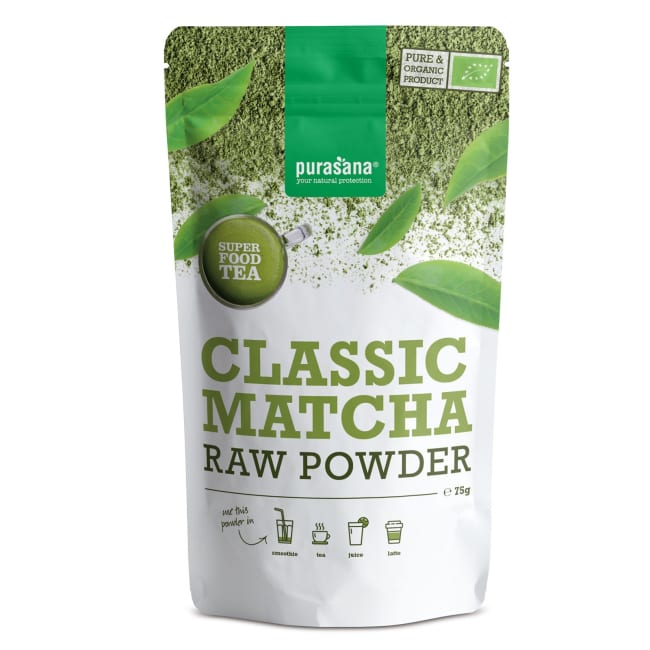 Purasana Classic Matcha raw økologisk 75g pulver