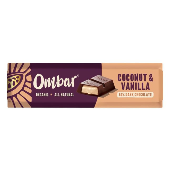 Ombar kremet fyll Kokos og Vanilje sjokolade øko 35g