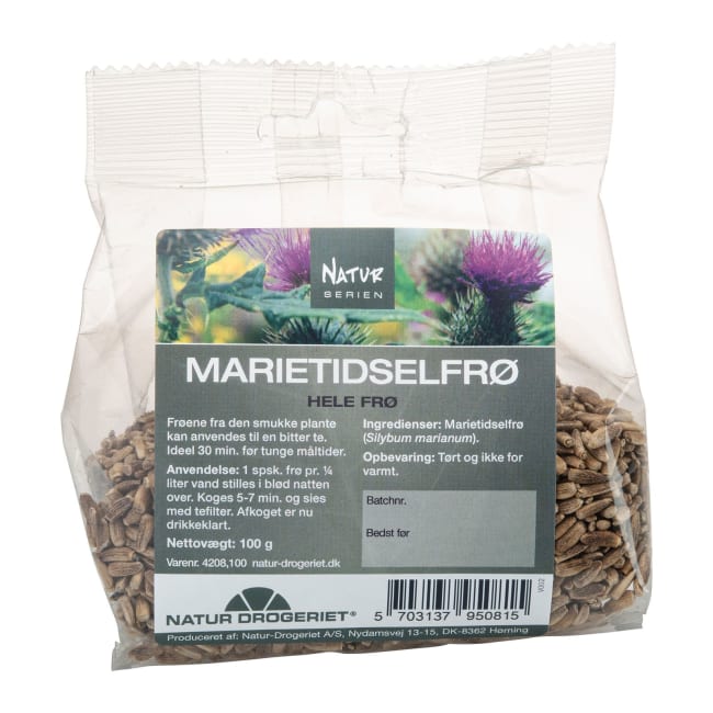 Mariatistel / Marietidsel frø (Silybum marianum) hel 100g