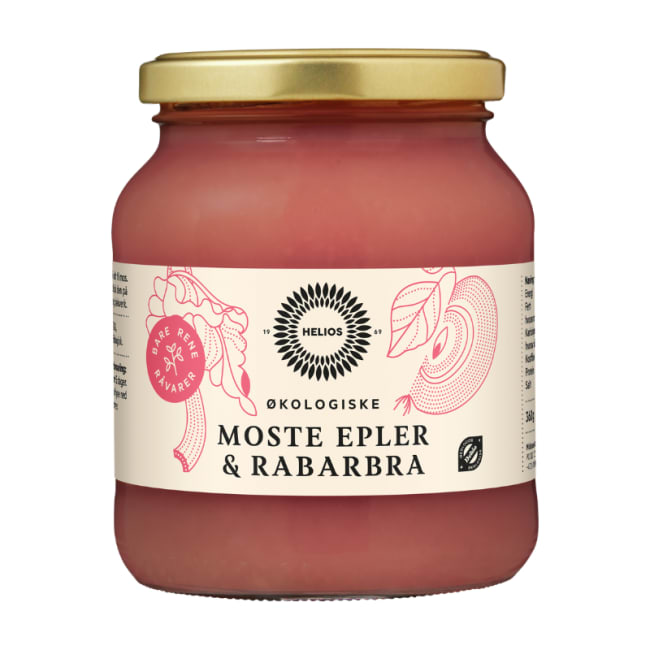Helios Eple og rabarbra økologisk 360g