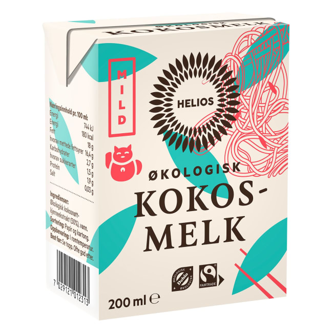 Helios Kokosmelk Økologisk, 200ml