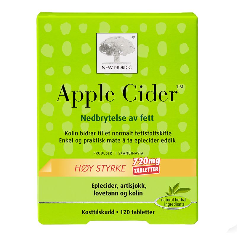 Apple cider kosttilskudd fra New Nordic med eplecider, artisjokk og kolin
