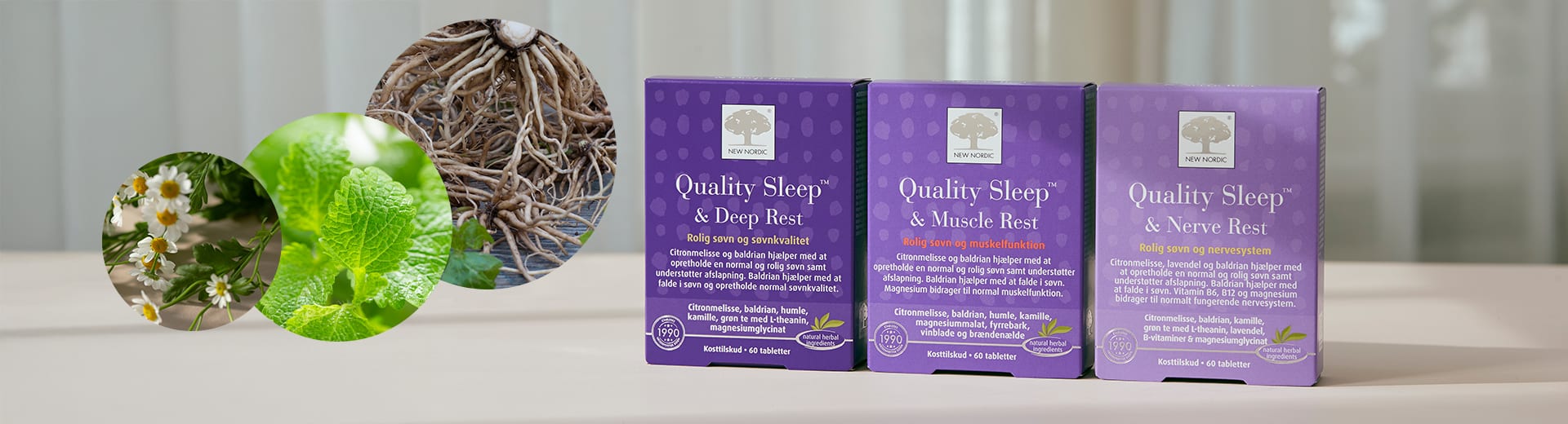 Quality Sleep kosttilskudd fra New Nordic med urter for ro og søvn