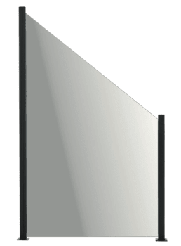 Glassgjerde 150 x 100/100 cm sotet glass 6 mm herdet.