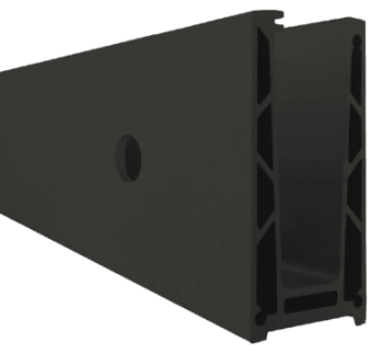 Aluminiumskinne sort sidemontert justerbar 2,5M